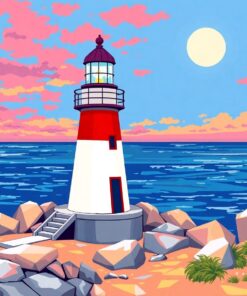 Realistic Coastal Beacon Guide Paint By Numbers