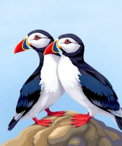 Realistic Coastal Bird Pair Paint By Numbers