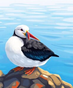 Realistic Coastal Bird Resting Paint By Numbers
