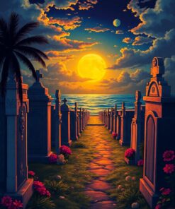 Cemetery Glow Paint Numbers