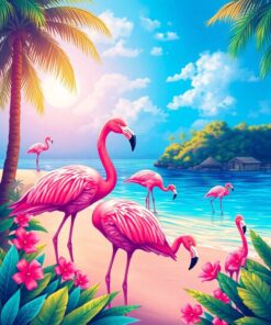 Flamingo Glow Paint Numbers