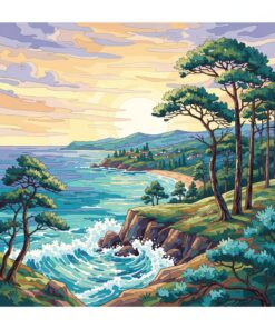 Realistic Coastal Impressionist Pines Paint By Numbers