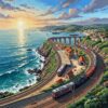 Realistic Coastal Railway Hub Paint By Numbers