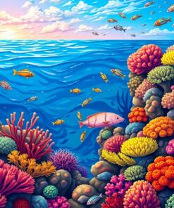 Realistic Coastal Reef Guide Paint By Numbers