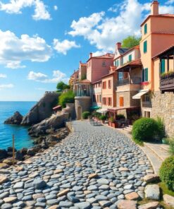Realistic Cobblestone Coastal View Paint By Numbers