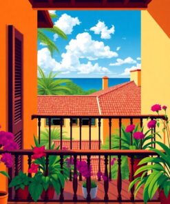 Realistic Colonial Balcony Paint By Numbers