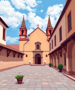 Church Courtyard Paint Numbers