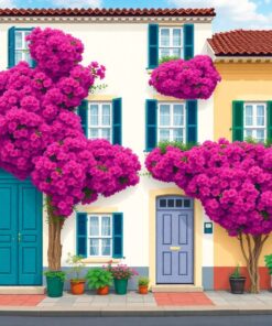 Realistic Colonial Facade Bloom Paint By Numbers