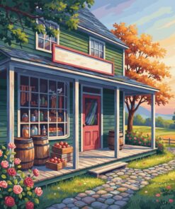 Realistic Colonial Storefront Paint By Numbers