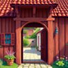 Realistic Colonial Wooden Portal Paint By Numbers