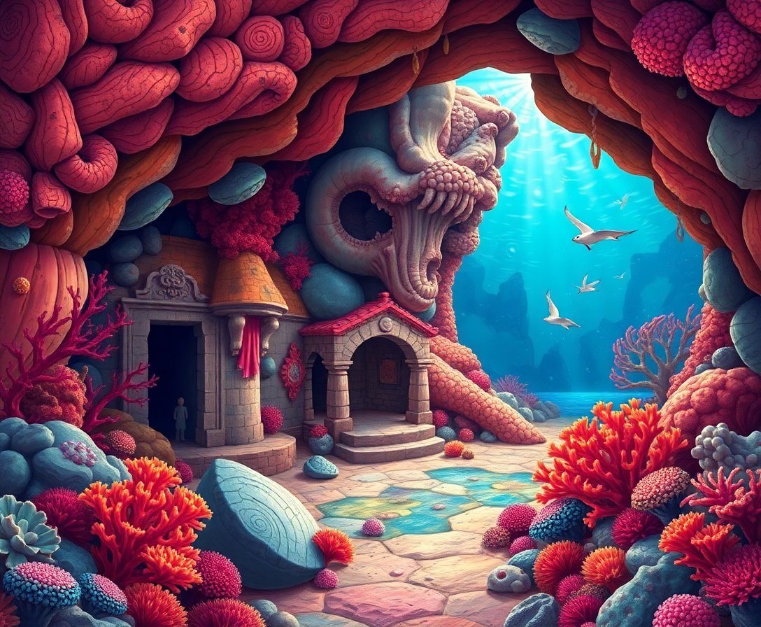 realistic-coral-siren-tomb-paint-by-numbers-kit-mythical-art
