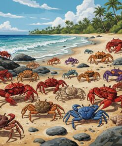 Realistic Crab Colony Beach Paint By Numbers