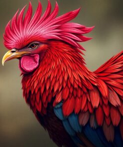 Realistic Crimson Crested Male Paint By Numbers