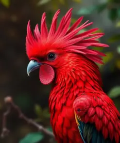 Realistic Crimson Crested Male Paint By Numbers