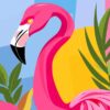 Pink Flamingo Paint Numbers