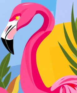 Pink Flamingo Paint Numbers