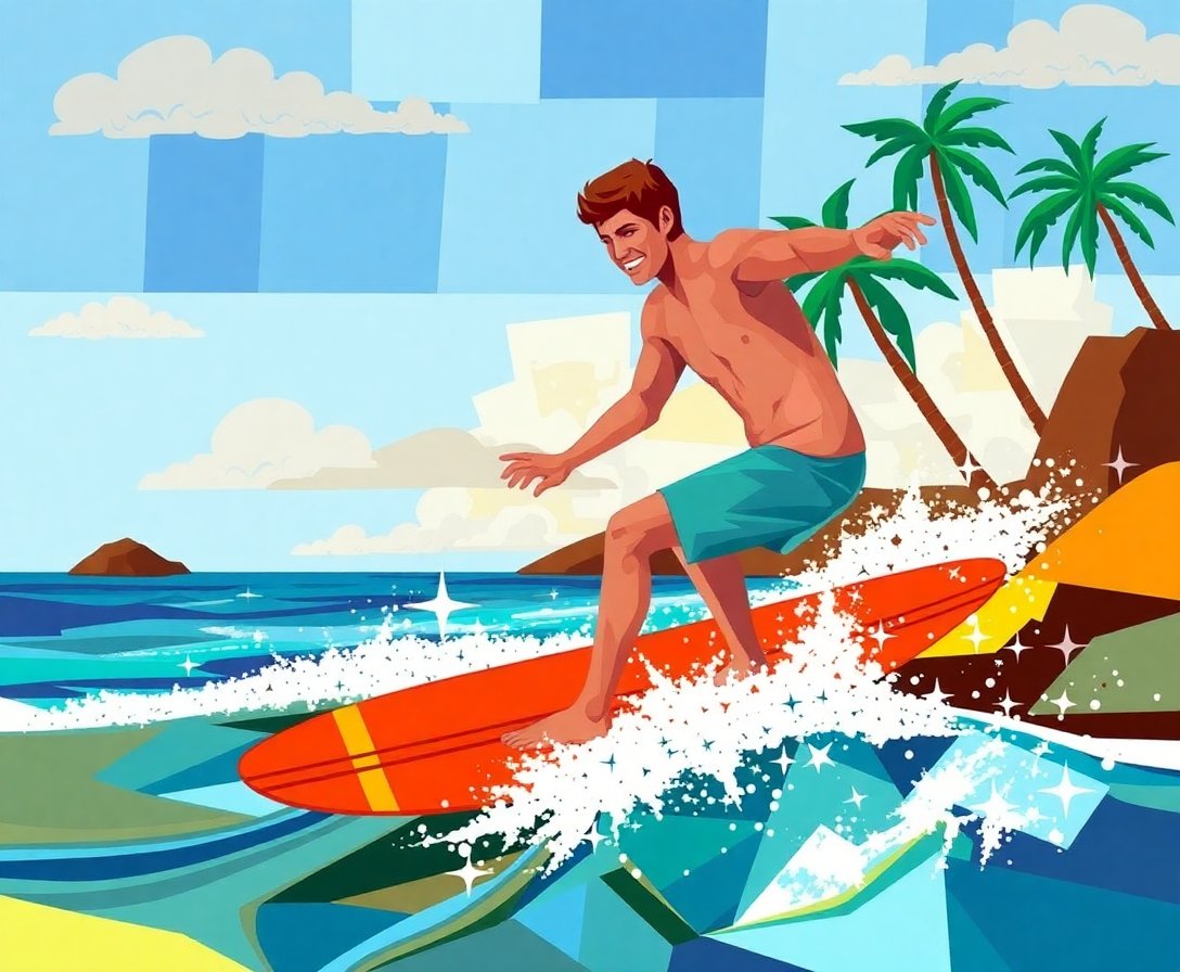 realistic-cubist-island-surfer-paint-by-numbers-kit