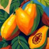 Tropical Papayas Paint Numbers
