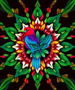 Bird Symmetry Paint Numbers