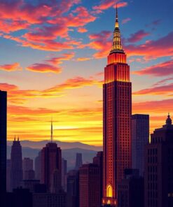 Skyscraper Sunset Paint Numbers