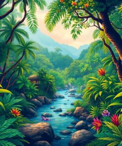 Realistic Deep Jungle Retreat Paint By Numbers