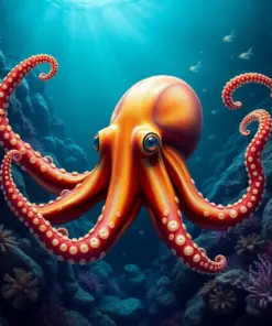 Realistic Deep Sea Cephalopod Paint By Numbers