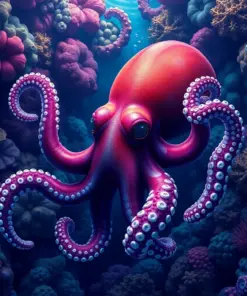 Realistic Deep Sea Cephalopod Paint By Numbers