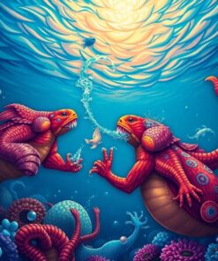 Realistic Deep Sea Duel Paint By Numbers