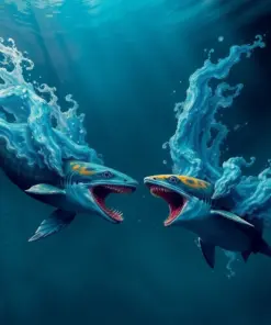 Realistic Deep Sea Duel Paint By Numbers