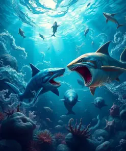 Realistic Deep Sea Duel Paint By Numbers