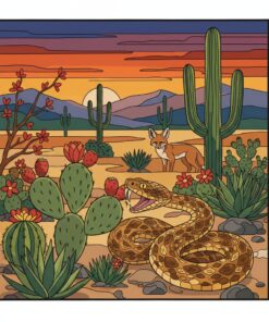 Realistic Desert Flora Bite Paint By Numbers