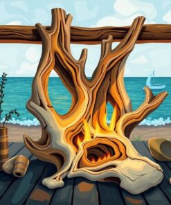 Realistic Driftwood Hearth Study Paint By Numbers