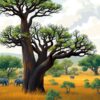 Savanna Baobab Paint Numbers