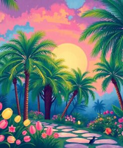 Realistic Easter Palm Twilight Paint By Numbers