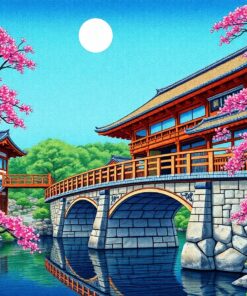 Realistic Edo Woodblock Bridge Paint By Numbers