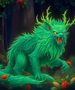 Realistic Emerald Forest Beast Paint By Numbers