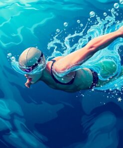Realistic Emerald Ocean Swimmer Paint By Numbers