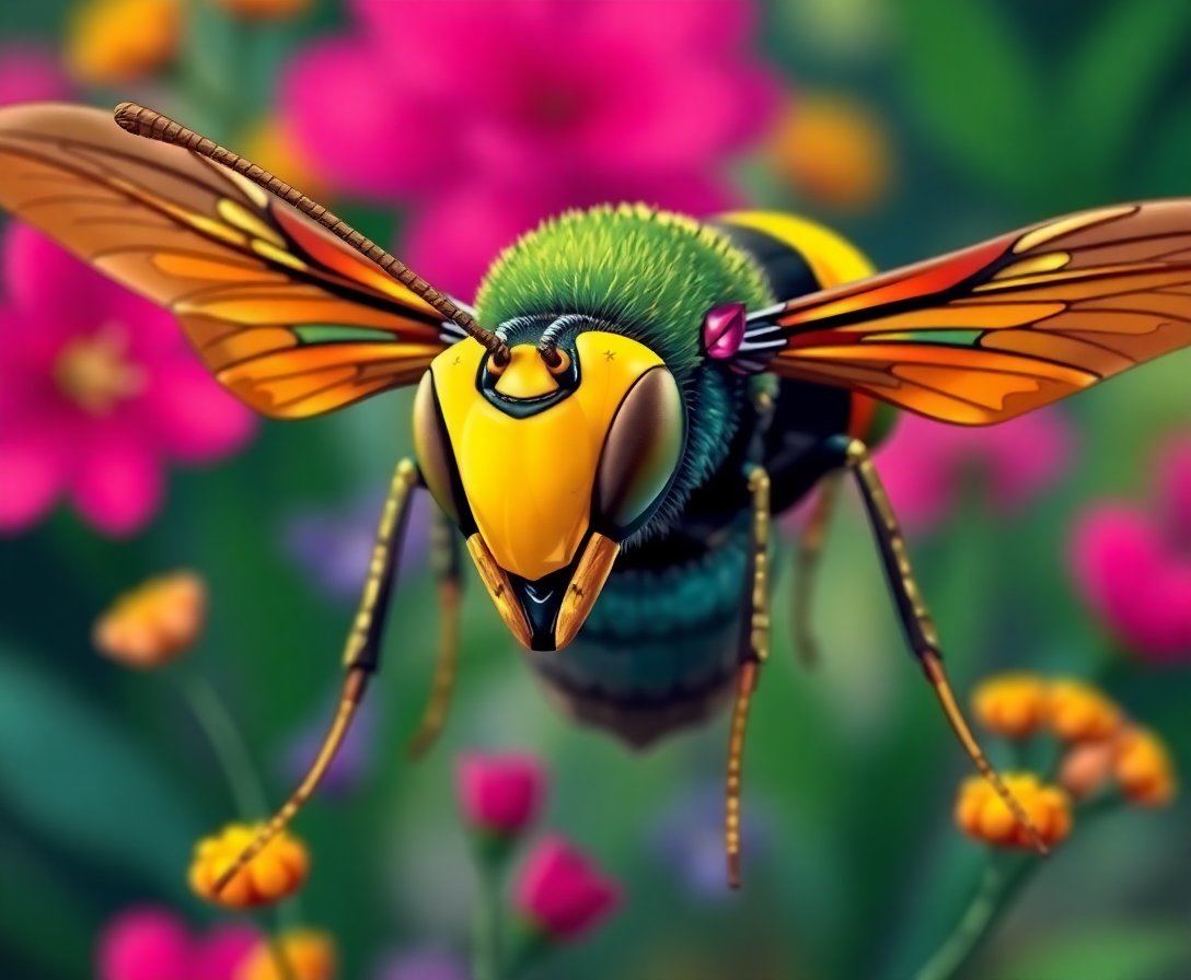 Realistic Entomologist Wasp Display Paint By Numbers Kit completed