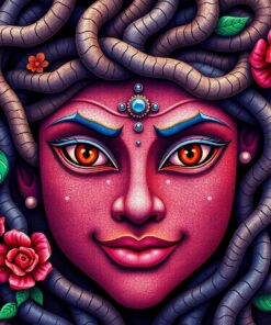 Realistic Entwined Temple Face Paint By Numbers