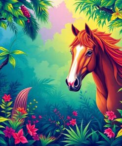 Realistic Equine Jungle Vision Paint By Numbers