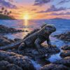 Realistic Evening Marine Iguana Paint By Numbers