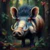 Realistic Exotic Forest Boar paint by numbers