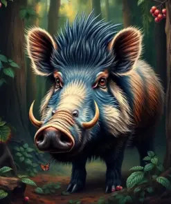 Realistic Exotic Forest Boar paint by numbers