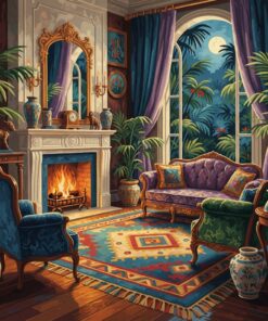 Realistic Exotic Parlor Fire Paint By Numbers