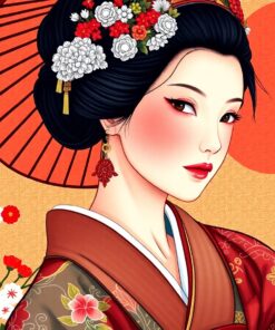 Realistic Feudal Japanese Lady Paint By Numbers