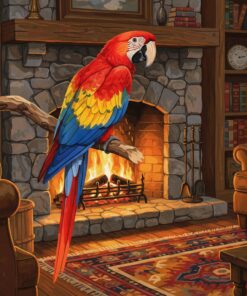 Realistic Fireside Macaw Study Paint By Numbers