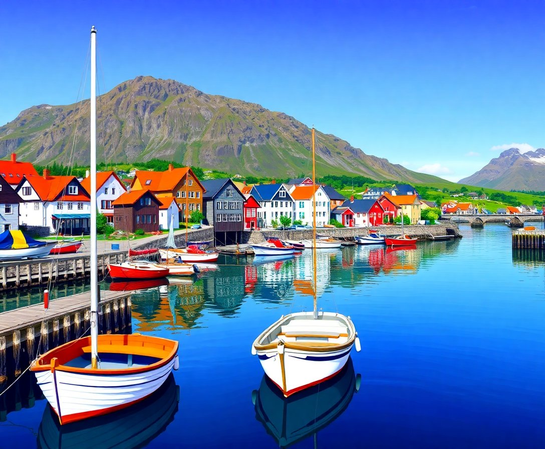 realistic-fjord-village-harbor-paint-by-numbers-kit