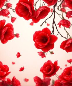 Crimson Blooms Paint Numbers