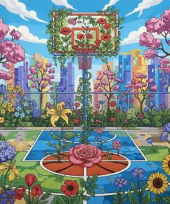 Realistic Floral Streetball Paint By Numbers