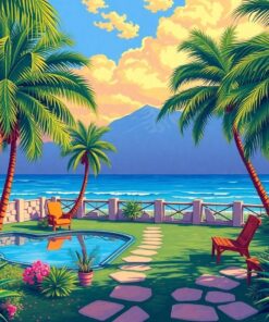Realistic Forgotten Palm Retreat Paint By Numbers